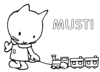 Livre de coloriage "Jouer avec Musti" à imprimer pour les enfants