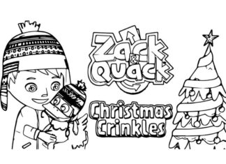 Libro para colorear Zack y Quack Árbol de Navidad imprimible