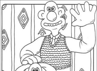 Kolorowanka Zadowoleni Wallace i Gromit do druku
