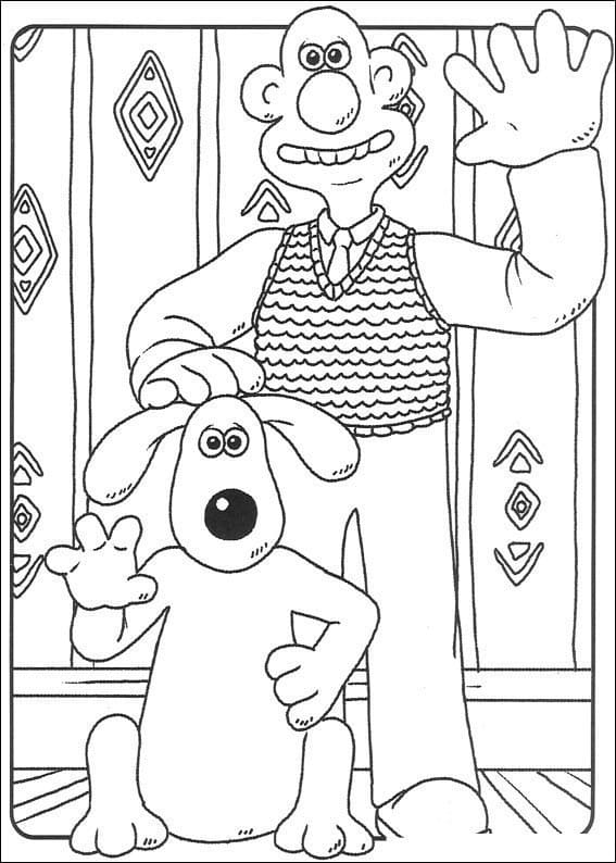Livre de coloriage imprimable de Wallace et Gromit