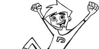 Livro para colorir Satisfeito Danny Phantom para imprimir