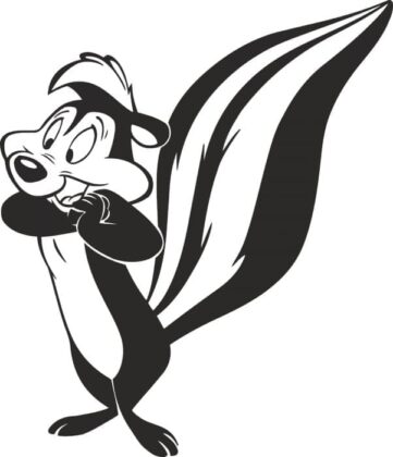 Coloring Book Satisfied Pepe Le Pew to print and online