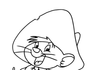 Coloring Book Satisfied Speedy Gonzales to Print