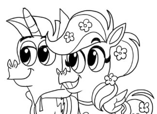 Printable Coloring Book For Ponies In Love