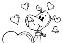 Printable Coloring Book of a Dog in Love