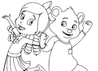 Livro colorido imprimível de Goldilocks e Teddy Bear