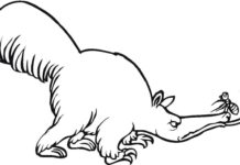 Färgbok att skriva ut Bad anteater saga