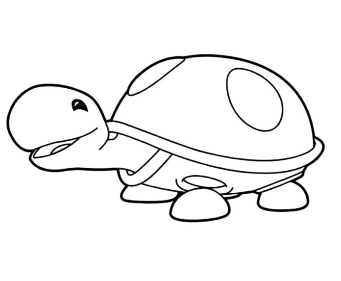 Uki-sköldpadda som kan skrivas ut och färgläggas