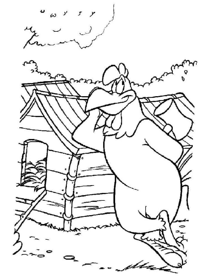 Printable Coloring Book Crazy Melodies and Leghorn