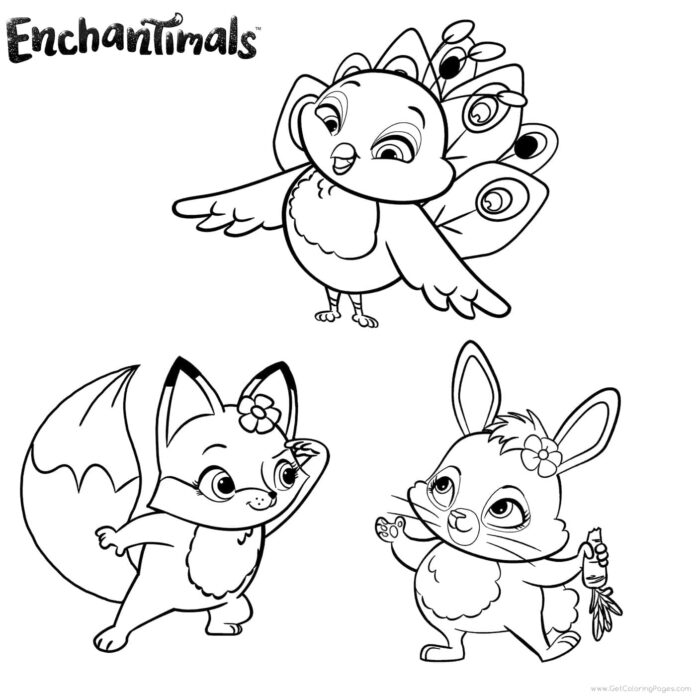Omalovánky Enchantimals zvířat k vytisknutí