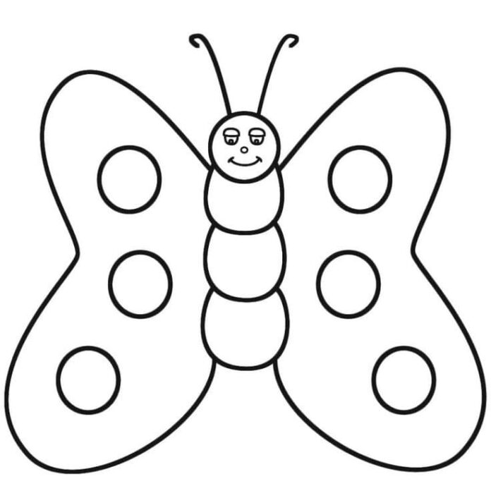 幼児のための印刷可能な蝶の塗り絵