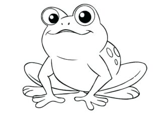 Kreslené žabie omaľovánky pre deti na vytlačenie