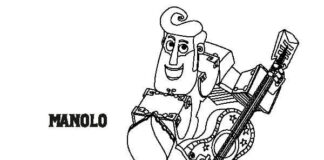 Omalovánky Manolo kreslená postavička k tisku