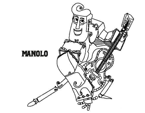 Pages à colorier Manolo, personnage de dessin animé, à imprimer