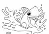 印刷する子供のための Sharkdog の着色のページ