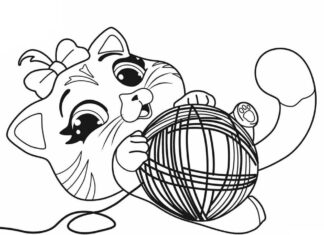 Gato del dibujo animado infantil Cats 44 para imprimir