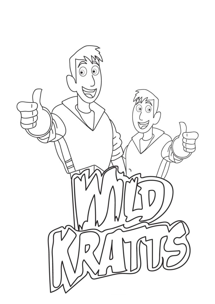 Libro da colorare stampabile Mondo selvaggio dei fratelli Kratt