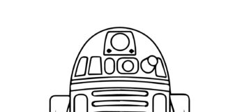 Libro para colorear del droide astromecánico R2 de Star Wars