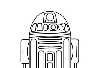 Libro para colorear del droide astromecánico R2 de Star Wars