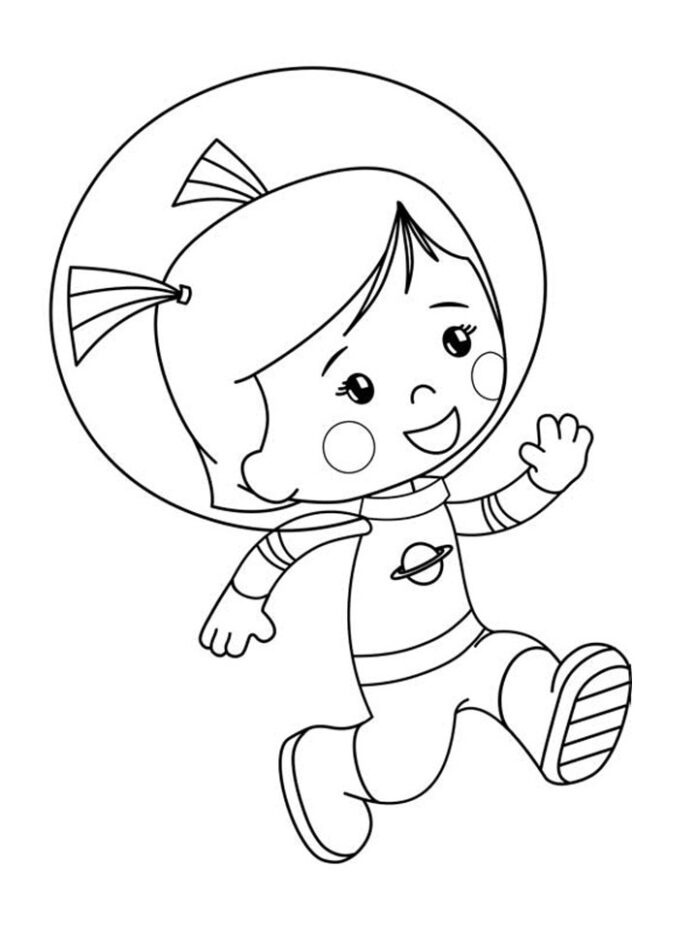 Kolorowanka Astronautka Astronaut Chloe dla dzieci