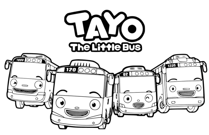 Libro da colorare Tayo il piccolo autobus
