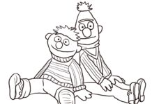 Livro colorido Bert e Ernie Sesame Street