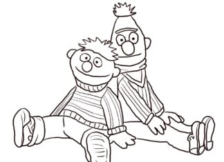 Målarbok Bert och Ernie Sesame Street
