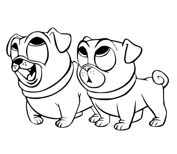 ぬりえ「ビンゴと犬のロリー」（原題：Bingo and Rolly the dogs
