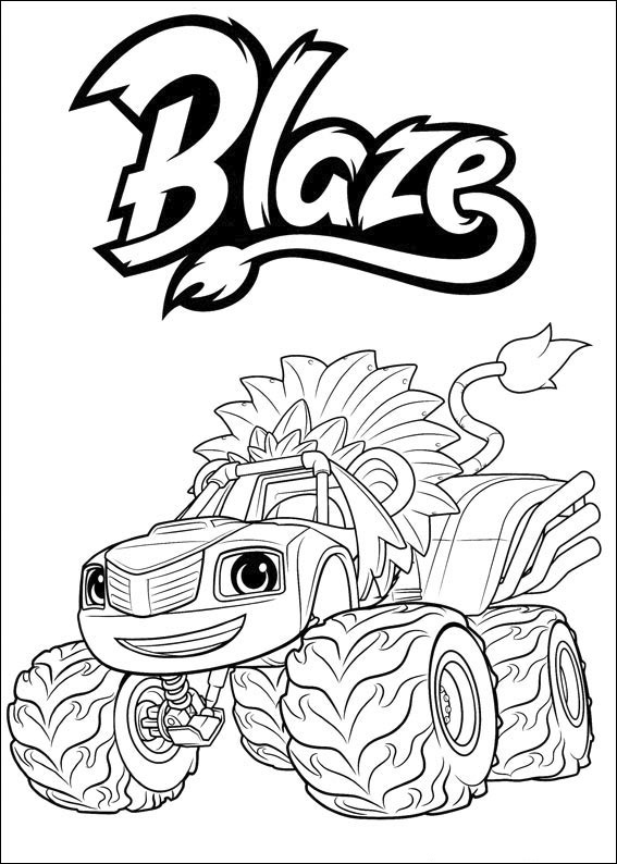 Blaze ja megakoneet värityskirja lapsille