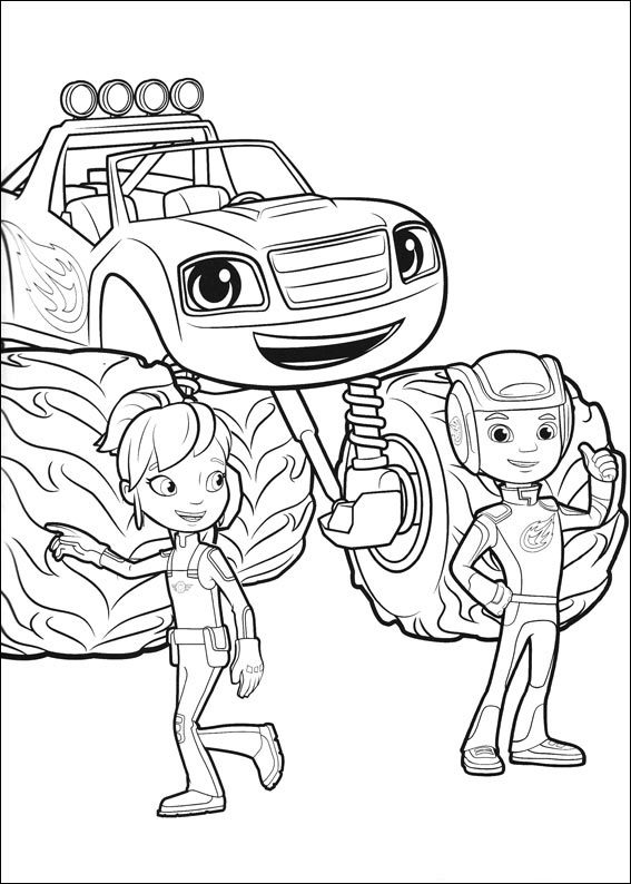 Blaze Malbuch aus dem Zeichentrickfilm für Kinder zum Ausdrucken
