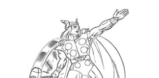 Libro para colorear del héroe Thor para niños