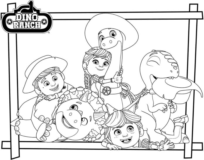 Libro para colorear Personajes de cuentos de hadas Dino Ranch