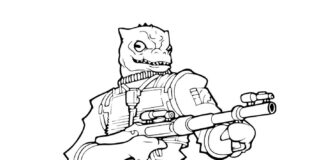 Bossk coloring book from Star Wars