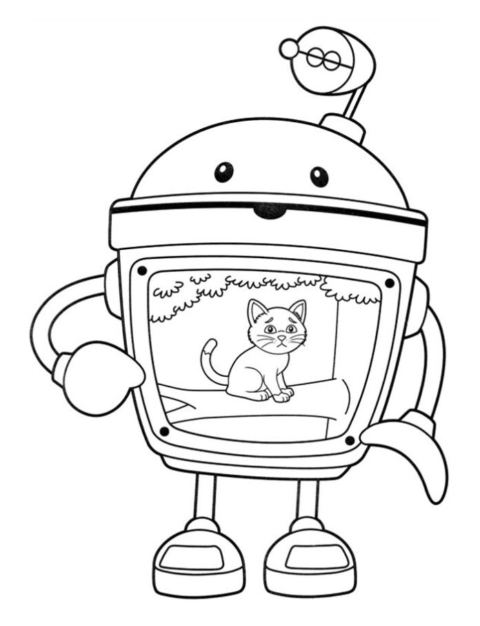 Printable Bot and Cat coloring book from Umizoomi