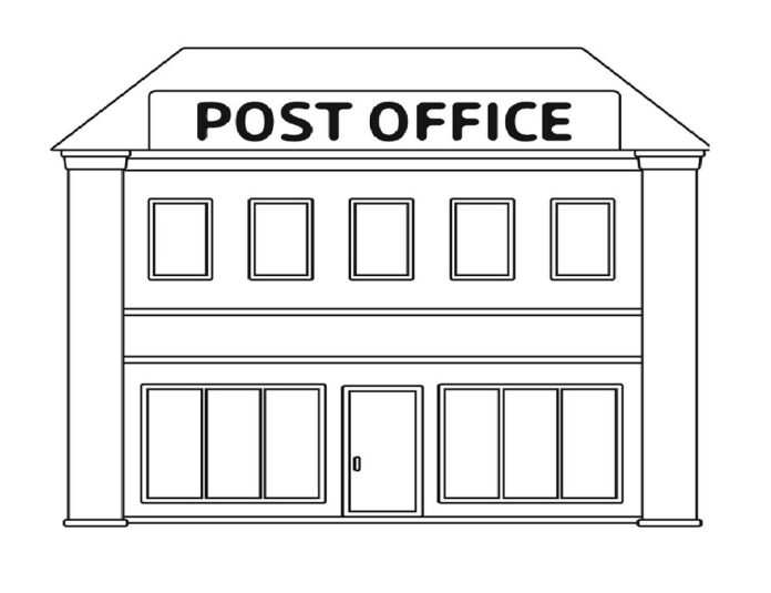 post office building coloring pages