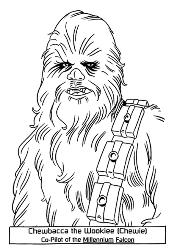Livre de coloriage Chewbacca à imprimer - personnage de bande dessinée