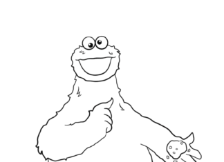 Libro da colorare di Sesame Street Cookie Monster