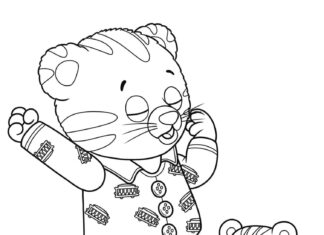 Daniel Tiger coloring book goes to sleep