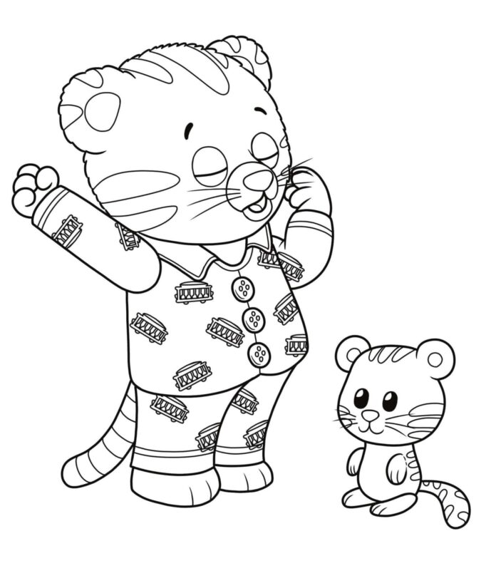 Daniel Tiger coloring book goes to sleep