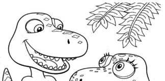 Druckfähiges Dinopip-Malbuch für Kinder