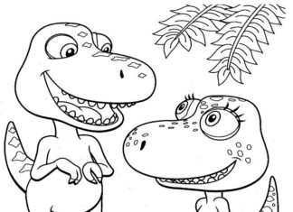 Nyomtatható Dinopip színezőkönyv gyerekeknek