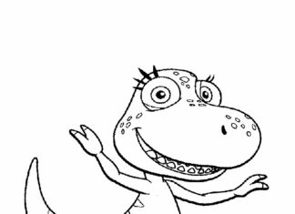 Omaľovánky dinosaurov z kresleného filmu Dinopipeline na vytlačenie