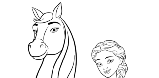 Livro colorido Spirit Riding Free com um cavalo