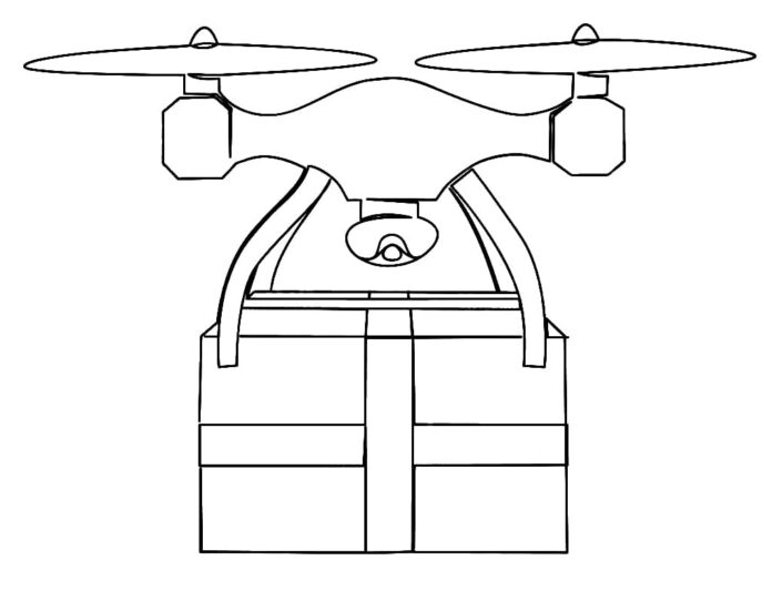 Malbuch Lieferung der Einkäufe per Drohne