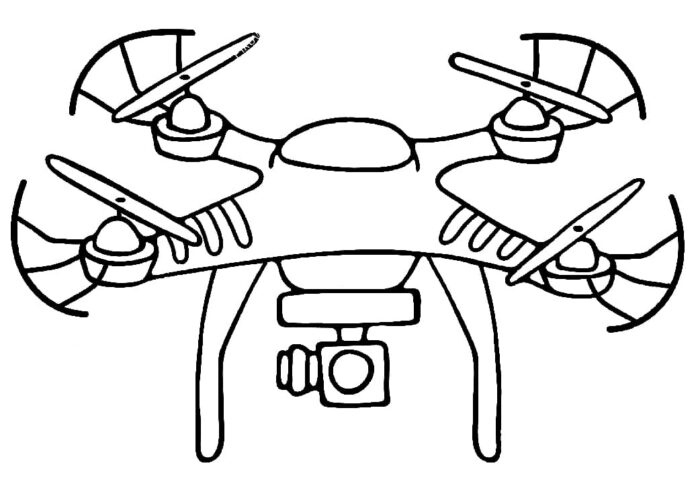 Malbuch Drohne mit Fotokamera