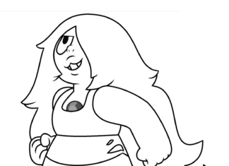 Printable Amethyst Girl coloring book from Steven Universe cartoon