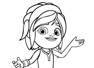 Livro de colorir Girl Dakota do desenho animado Ranger Bob