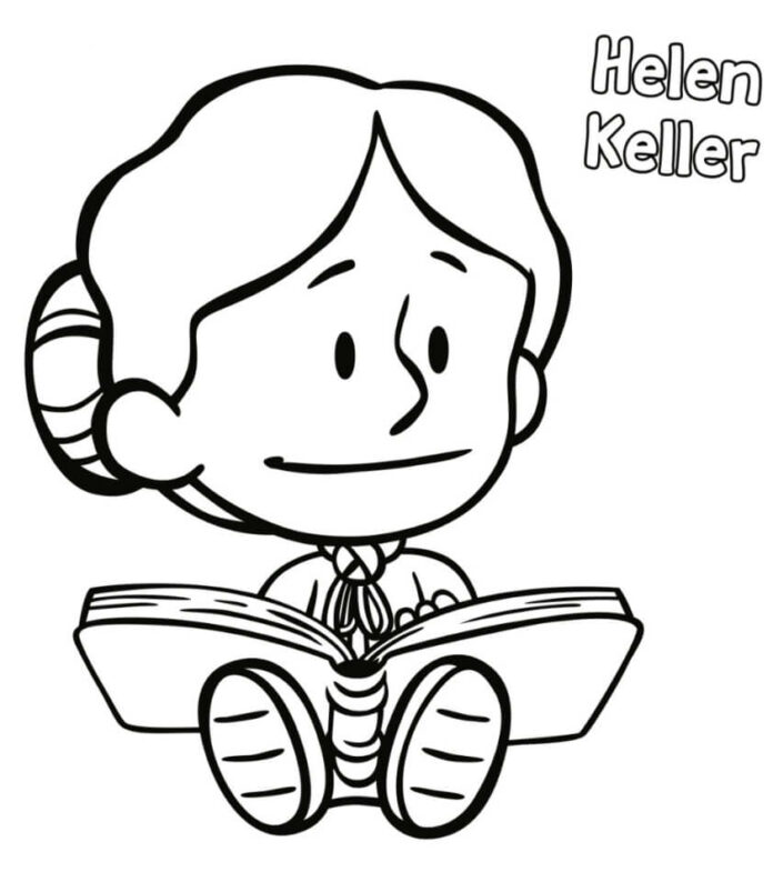 Livre de coloriage fille Helena Keller