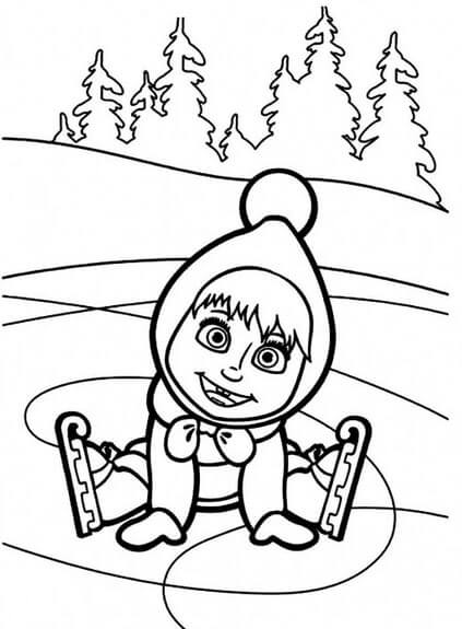 Coloring Book Girl on Skates