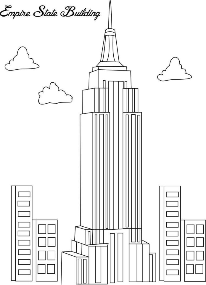 Empire State Building coloring book for kids skyscraper